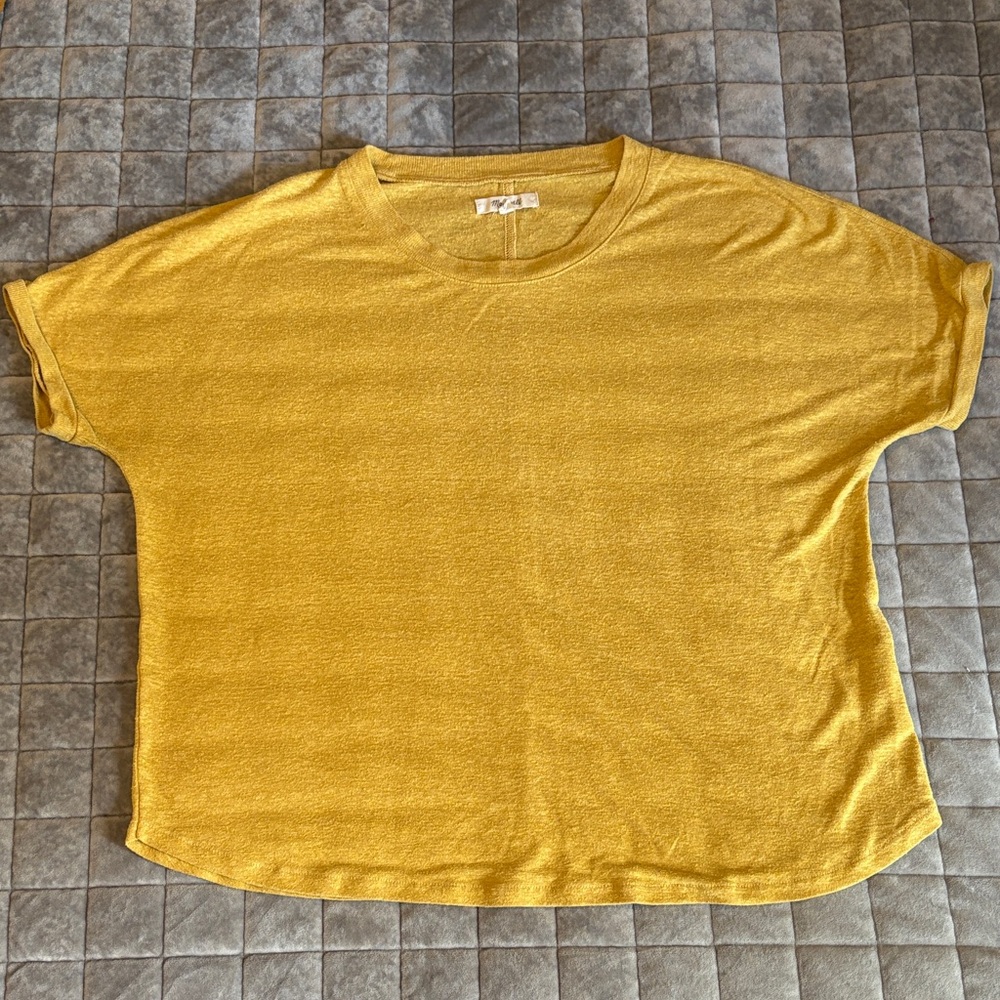 Madewell Golden/Mustard Yellow Knit Tee